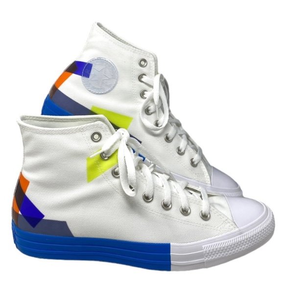 Converse Ctas High Top Shoe Skate For Men Canvas White Multi Sneakers 173184F - Picture 1 of 11